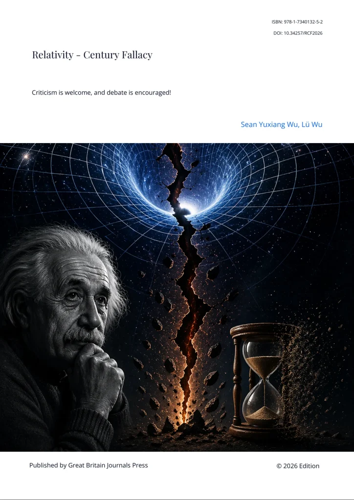 Einstein contemplating with a cosmic background and hourglass.