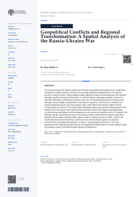 Geopolitical Conflicts and Regional Transformation: A Spatial Analysis of the Russia–Ukraine War