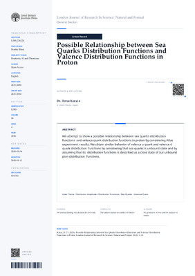 Possible Relationship between Sea Quarks Distribution Functions and Valence Distribution Functions in Proton