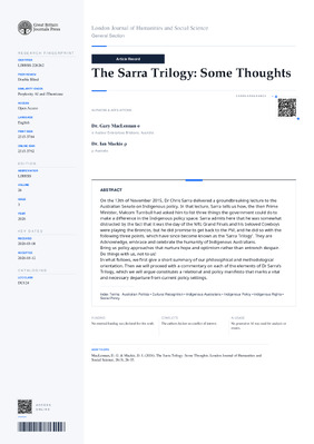 The Sarra Trilogy: Some Thoughts