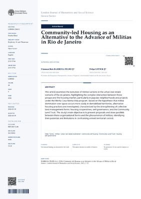 Community-led Housing as an Alternative to the Advance of Militias in Rio de Janeiro