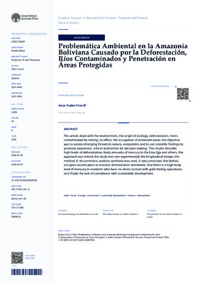 Problemática Ambiental en la Amazonia Boliviana Causado por la Deforestación, Ríos Contaminados y Penetración en Áreas Protegidas
