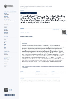 Fermat’s Last Theorem Revisited: Finding a Simple Proof for FLT using the Two Factors, One Even, the other Odd of $z^{n} – y^{n}$ with $z$ and $y$ Odd Numbers