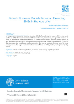 Fintech Business Models Focus on Financing SMEs in the age of AI