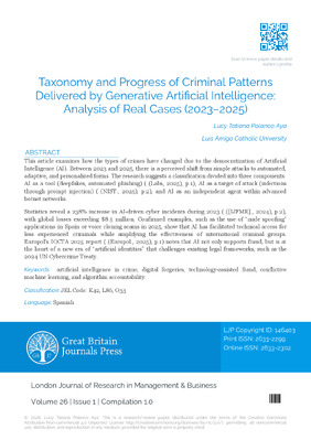 Taxonomía y Avance de los Patrones Delictivos Entregados por Inteligencia Artificial Generativa: Análisis de Casos Reales (2023 – 2025)
