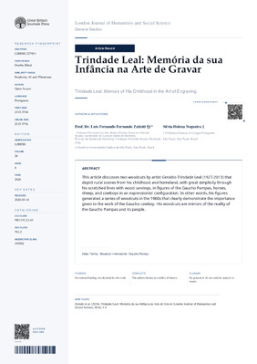 Trindade Leal: Memória da sua Infância na Arte de Gravar