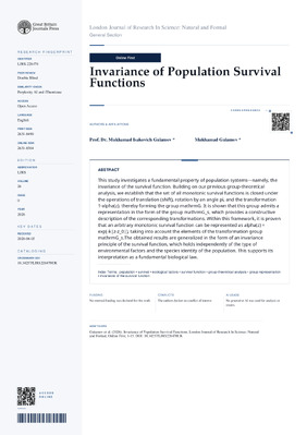 Invariance of Population Survival Functions