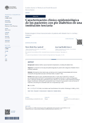 Caracterizacion Clinica Epidemiologica de los Pacientes Con Pie Diabetico en una Institucion Terciaria