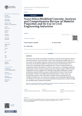 Nano-Silica-Modified Concrete: Analysis and Comprehensive Review of Material Properties and Its Use in Civil Engineering Industries
