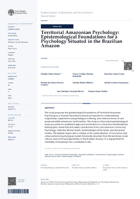 Territorial Amazonian Psychology: Epistemological Foundations for a Psychology Situated in the Brazilian Amazon
