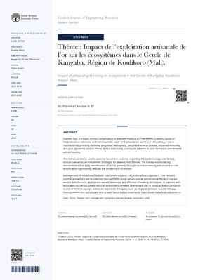 Thème : Impact de l’exploitation artisanale de l’or sur les écosystèmes dans le Cercle de Kangaba, Région de Koulikoro (Mali).