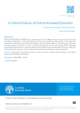A Critical Analysis of Outcome based Education