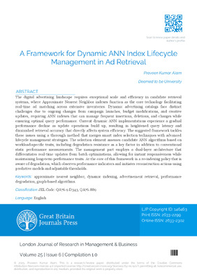 A Framework for Dynamic ANN Index Lifecycle Management in Ad Retrieval