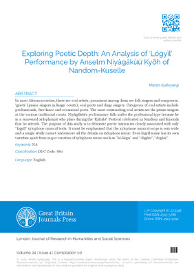 Exploring Poetic Depth An Analysis of logyil Performance by Anselm niyagakuu kyoh of Nandom-Kuselle