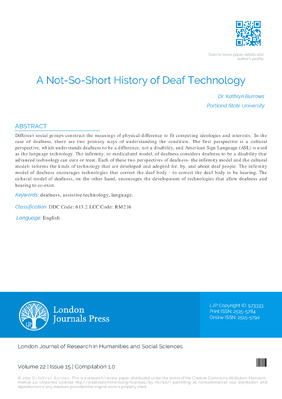 A Not-So-Short History of Deaf Technology