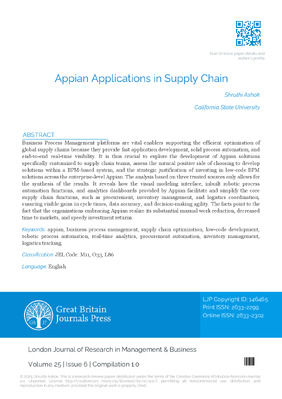 Appian Applications in Supply Chain