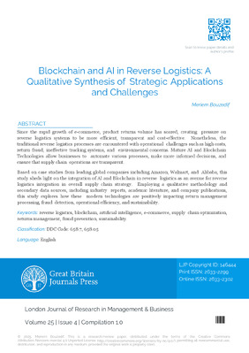 Blockchain and AI in Reverse Logistics: A Qualitative Synthesis of Strategic Applications and Challenges