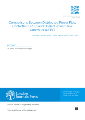 Comparisons Between Distributed Power Flow Controller (DPFC) and Unified Power Flow Controller (UPFC)