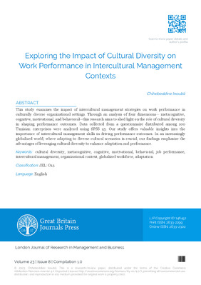 Exploring the Impact of Cultural Diversity on Work Performance in Intercultural Management Contexts
