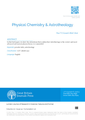 Physical Chemistry &  Astrotheology