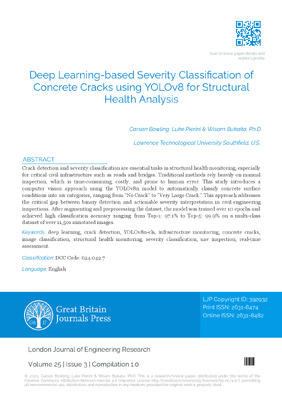 Deep Learning-based Severity Classification of Concrete Cracks using YOLOv8 for Structural Health Analysis