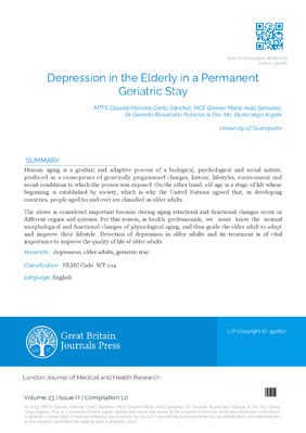 Depression in the Elderly in a Permanent Geriatric Stay