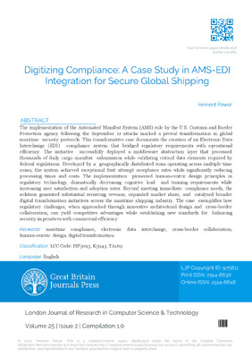 Digitizing Compliance: A Case Study in AMS-EDI Integration for Secure Global Shipping