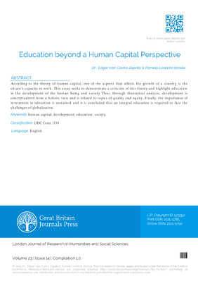 Education beyond a Human Capital Perspective