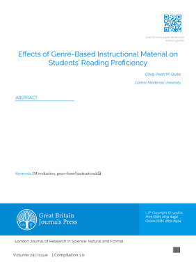 Effects of Genre-Based Instructional Material on Students’ Reading Proficiency