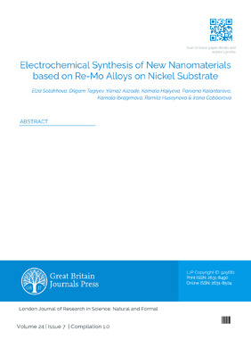 Electrochemical Synthesis of New Nanomaterials based on Re-Mo Alloys on Nickel Substrate