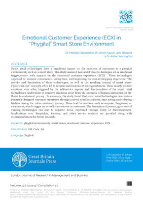 Emotional Customer Experience (ECX) in “Phygital” Smart Store Environment