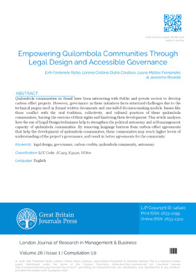 Empowering Quilombola Communities through Legal Design and Accessible Governance
