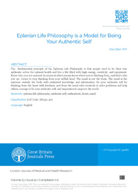 Eplerian Life Philosophy is a Model for Being  Your Authentic Self  Gary Epler, M.D.
