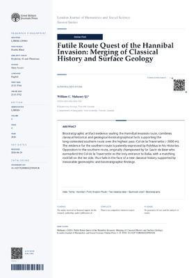 Futile Route Quest of the Hannibal Invasion: Merging of Classical History and Surface Geology