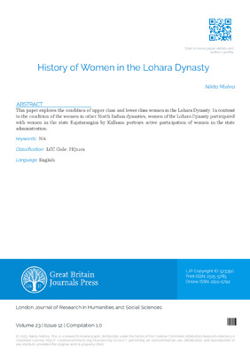 History of Women in ihe Lohara Dynasty