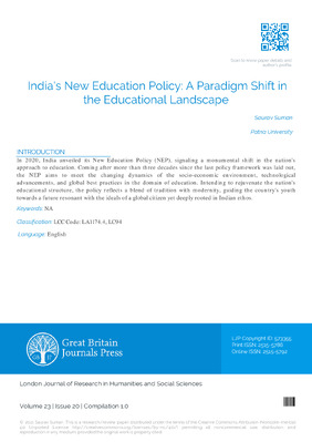 India’s New Education Policy: A Paradigm Shift in the Educational Landscape