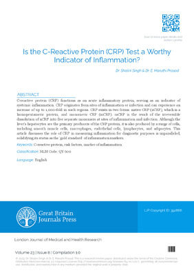 Is the C-Reactive Protein (CRP) test a Worthy Indicator of Inflammation?
