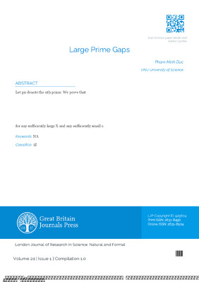 Large Prime Gaps