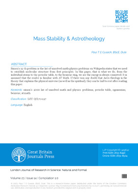 Mass Stability & Astrotheology