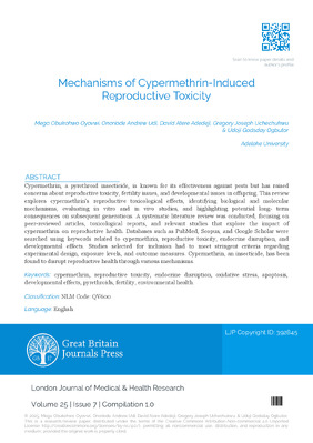 Mechanisms of Cypermethrin-Induced Reproductive Toxicity