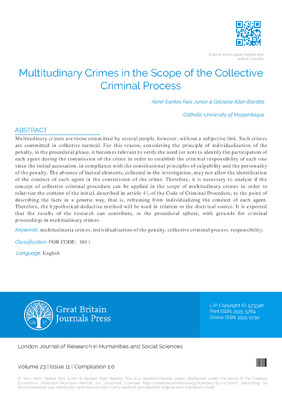 Multitudinary Crimes in the Scope of the Collective Criminal Process