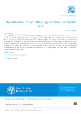 Neorevisionism and the Origins of the First World War
