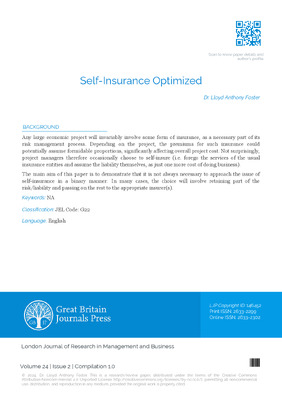 Optimizing Self-Insurance