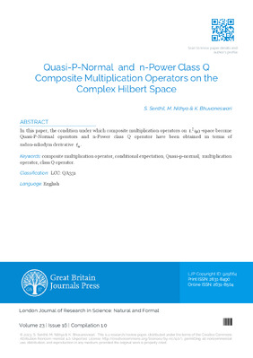 Quasi-P-Normal  and  n-Power Class Q Composite Multiplication Operators on the Complex Hilbert Space