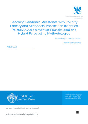 Reaching Pandemic Milestones with Country Primary and Secondary Vaccination Inflection Points: An Assessment of Foundational and Hybrid Forecasting Methodologies”