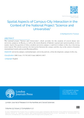 Spatial Aspects of Campus-City Interaction in the Context of the National Project Science and Universities