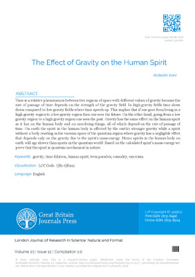 The Effect of Gravity on the Human Spirit