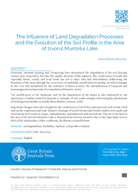 The Influence of Land Degradation Processes and the Evolution of the Soil Profile in the Area of Izvorul Muntelui Lake