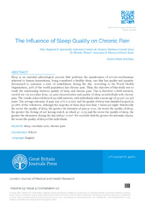 The Influence of Sleep Quality on Chronic Pain