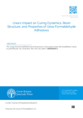 Urea’s Impact on Curing Dynamics, Resin Structure, and Properties of Urea-Formaldehyde Adhesives